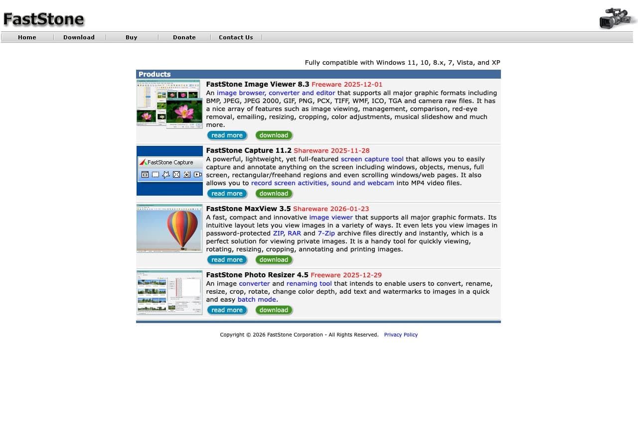 FastStone Image Viewer homepage