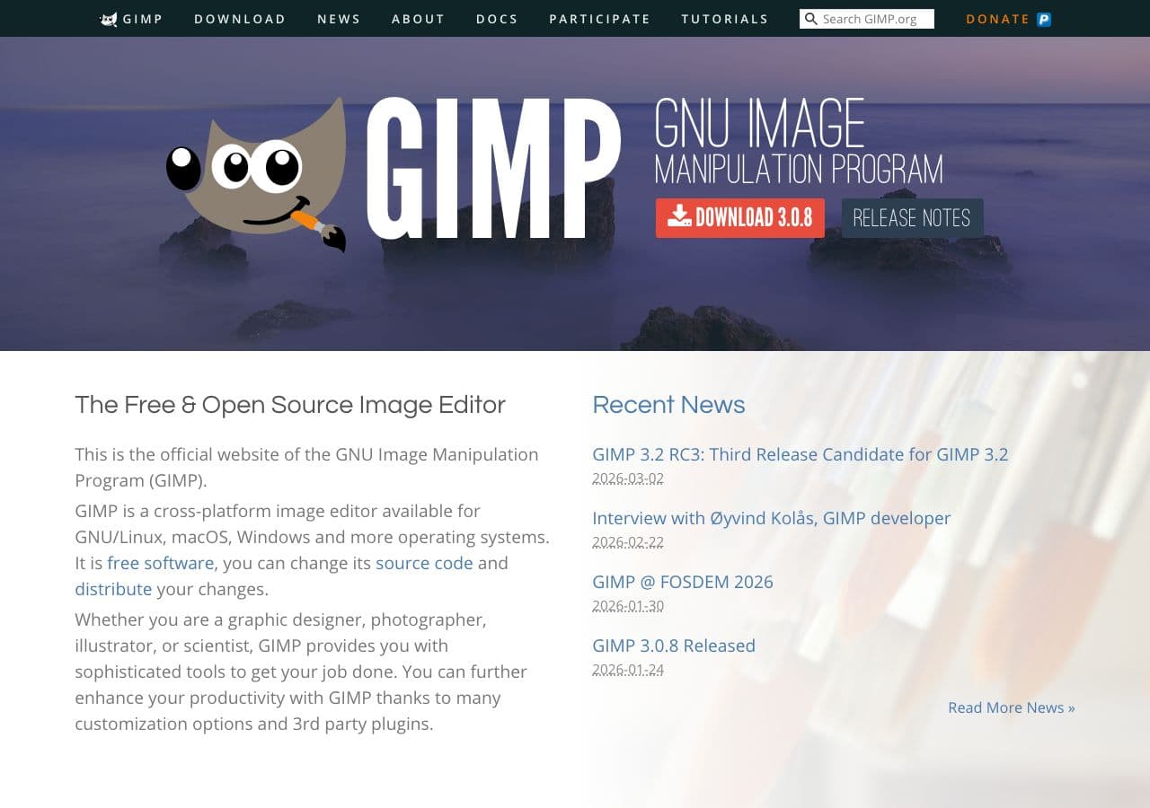 GIMP homepage