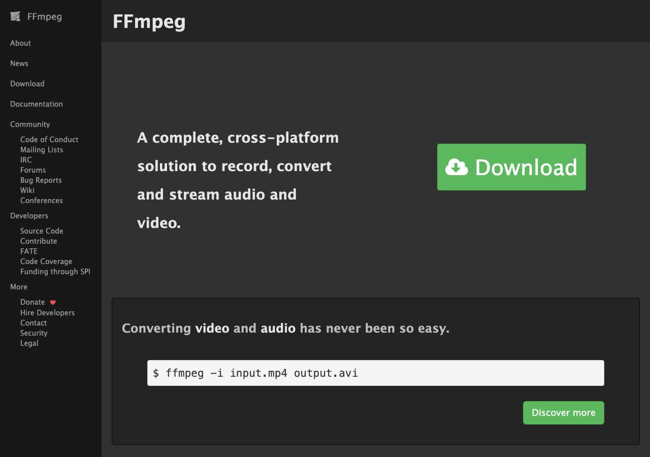 FFmpeg homepage