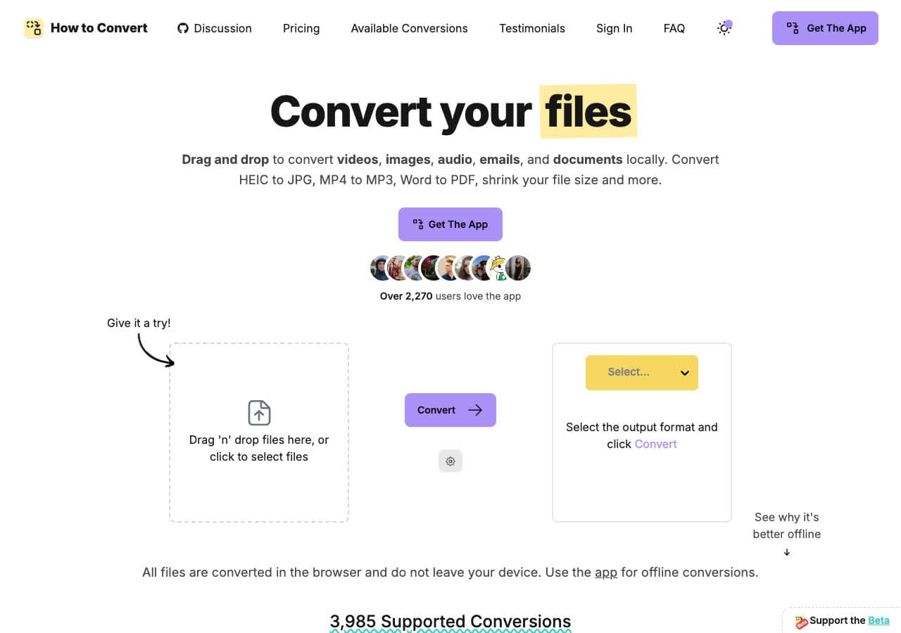How to Convert homepage