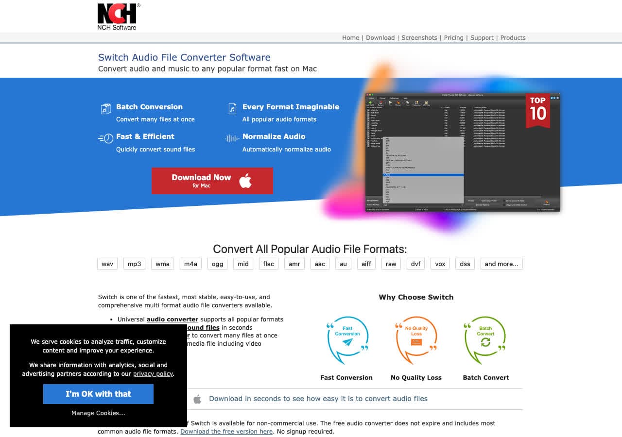 Switch homepage