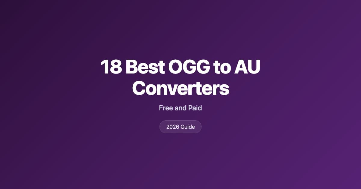 18 best OGG to AU converters