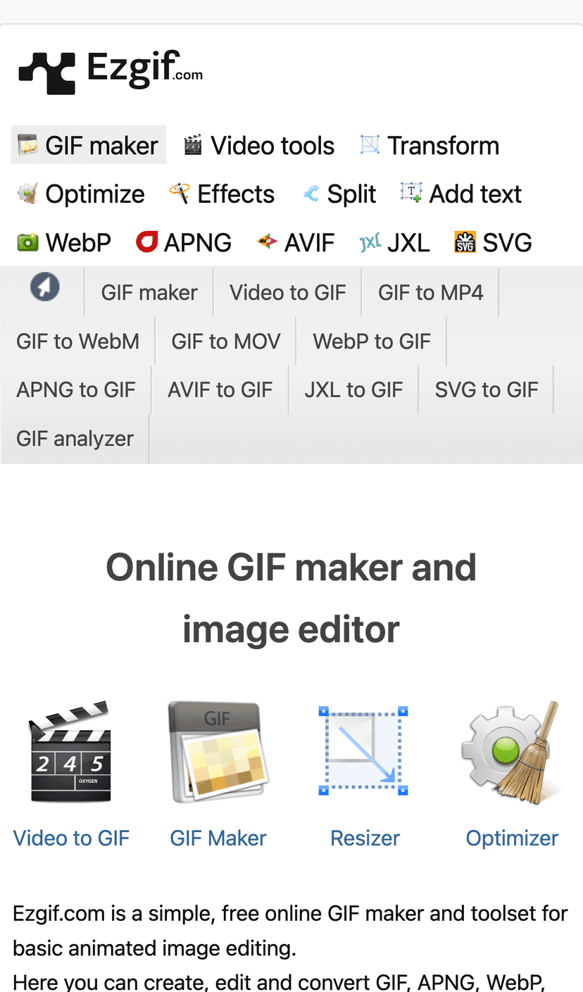 EZGIF mobile screenshot