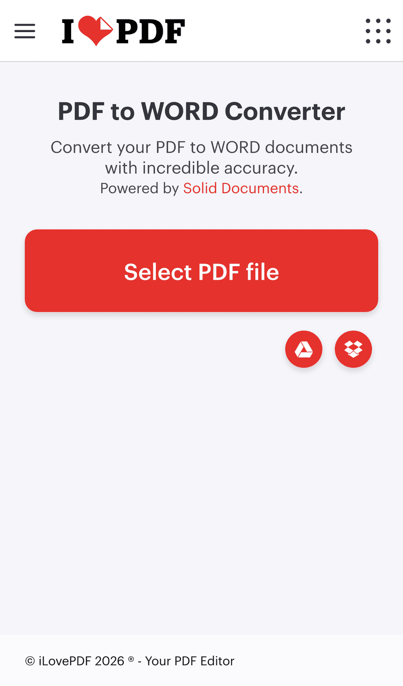 iLovePDF mobile screenshot