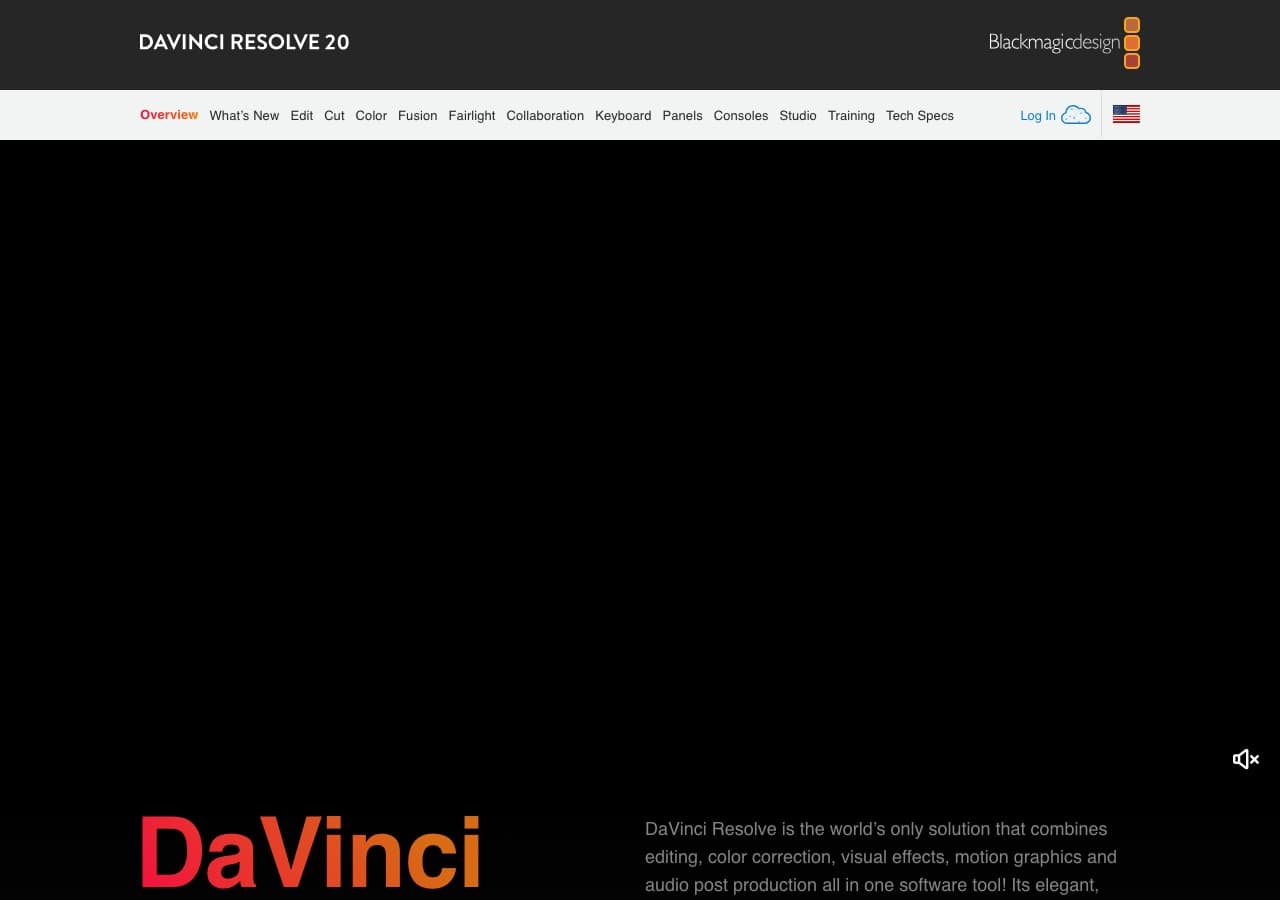 DaVinci Resolve homepage