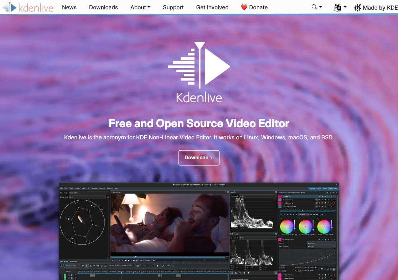 Kdenlive homepage