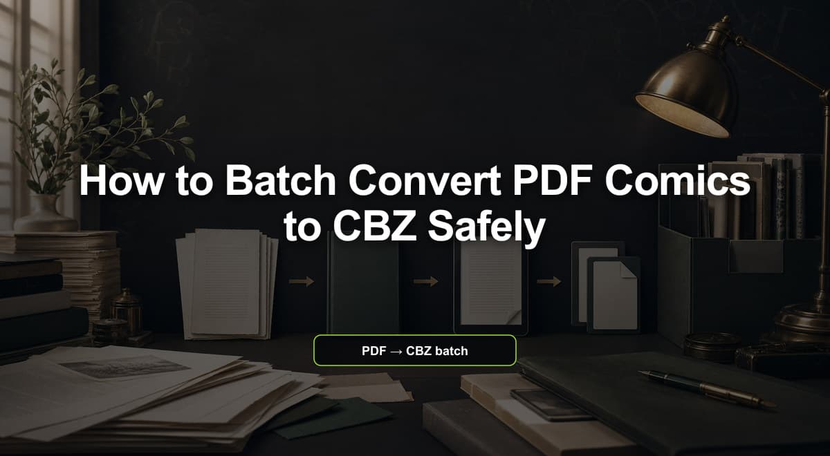 How to Batch Convert PDF Comics to CBZ Safely
