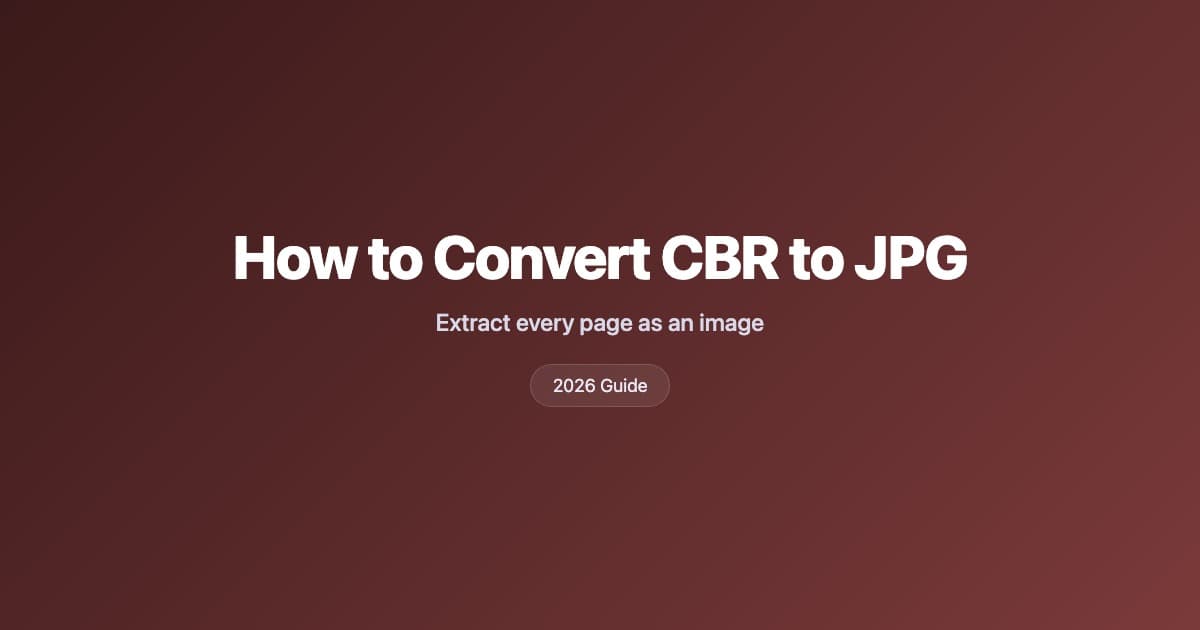 How to convert CBR to JPG
