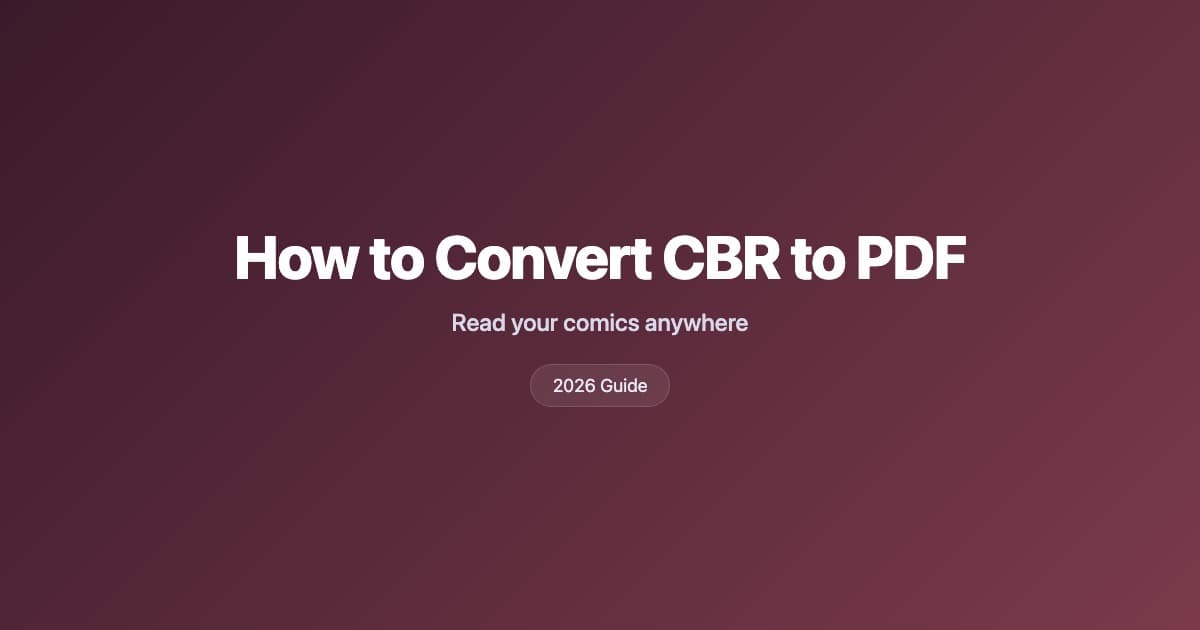 How to convert CBR to PDF