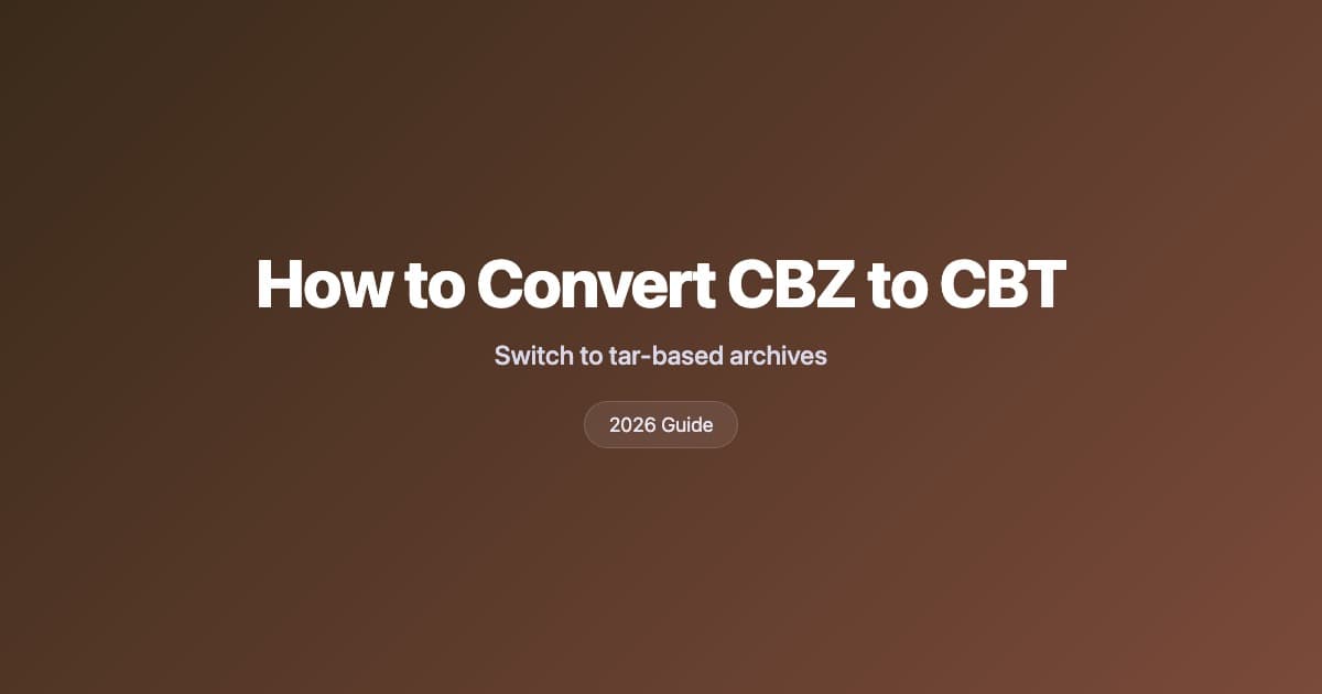 How to convert CBZ to CBT