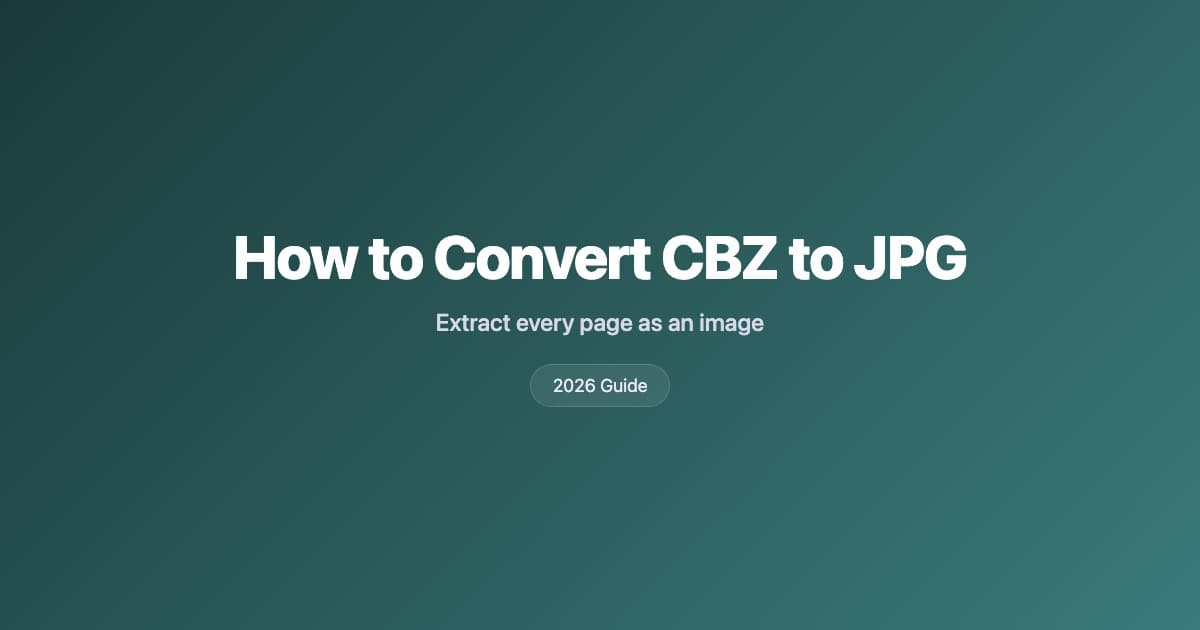 How to convert CBZ to JPG