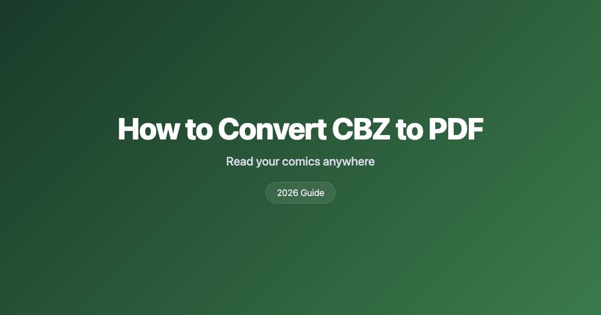 How to convert CBZ to PDF