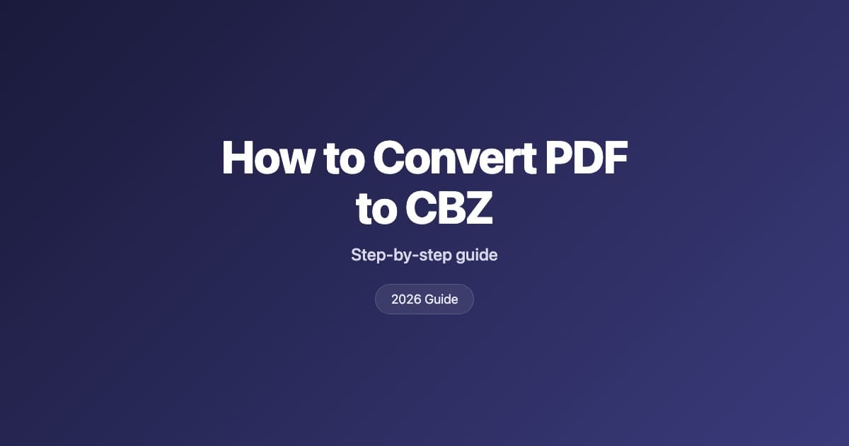 How to convert PDF to CBZ
