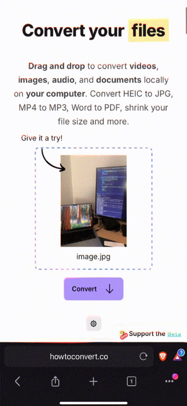 Browser-based file conversion interface