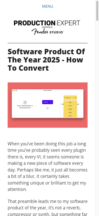 Production Expert naming How to Convert Software Product of the Year 2025