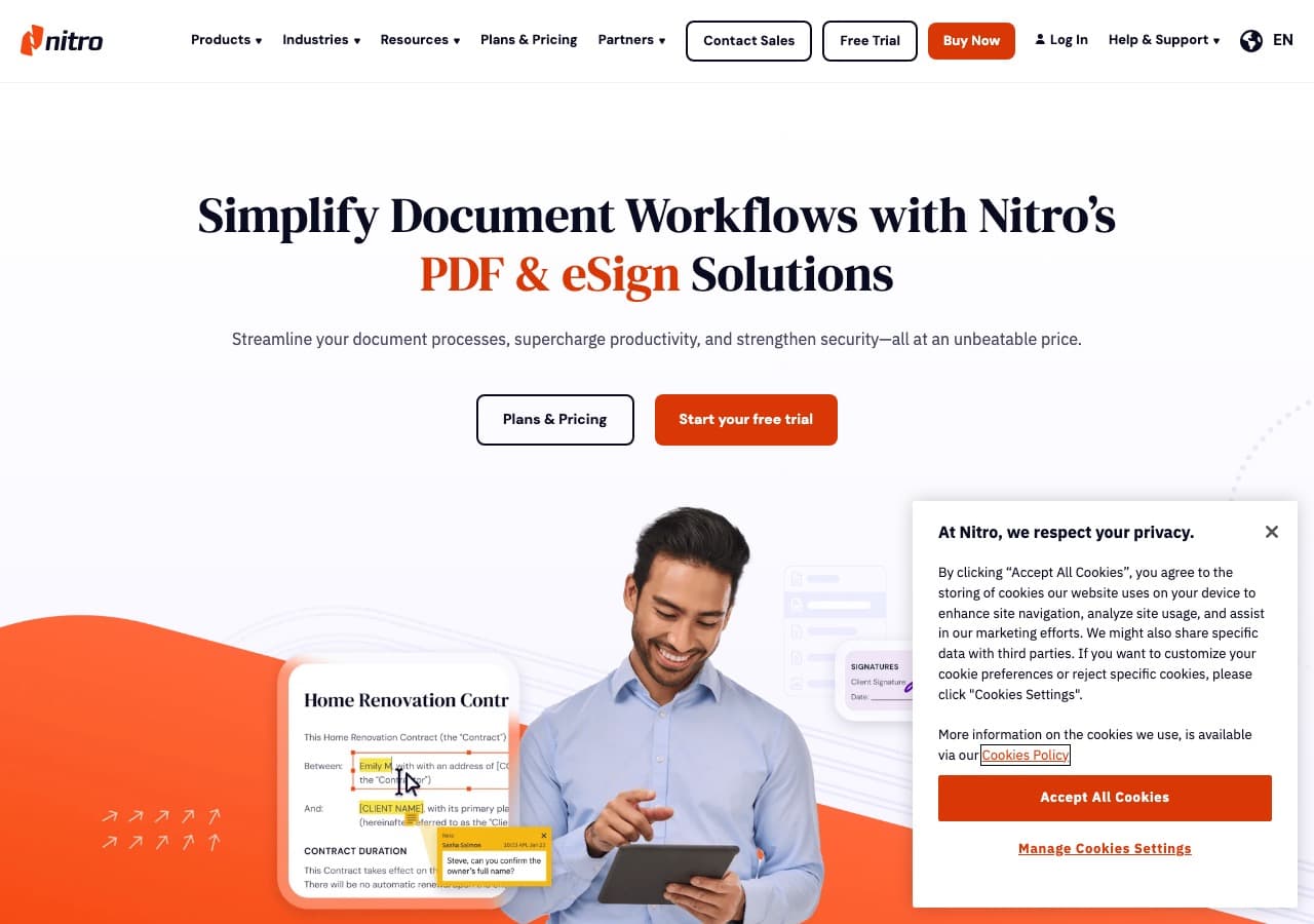 Nitro PDF homepage