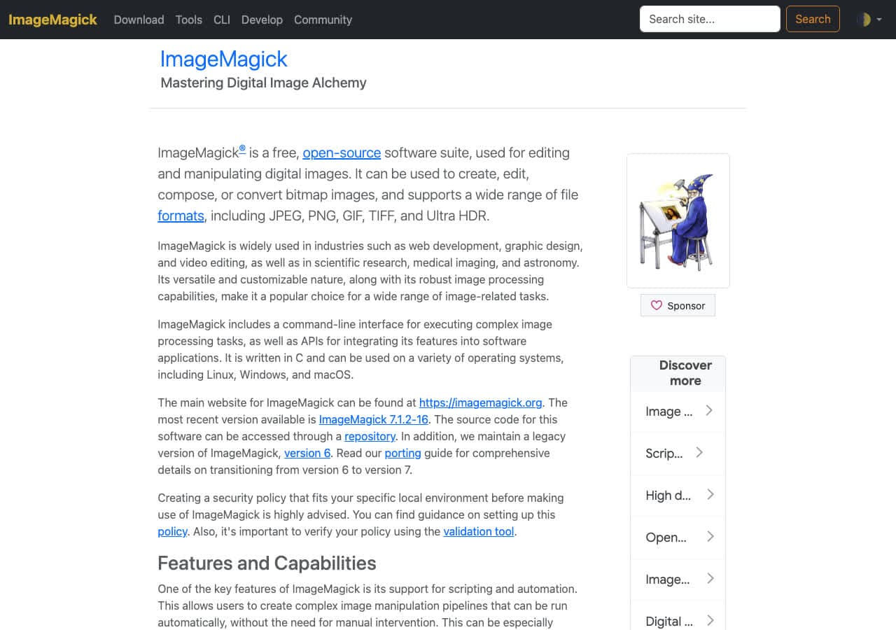 ImageMagick homepage