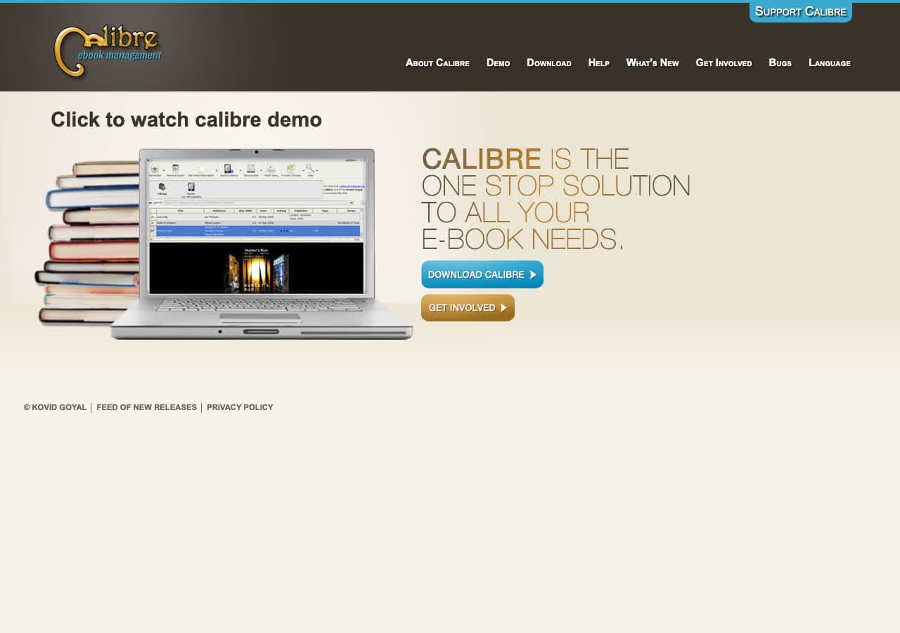 Calibre homepage