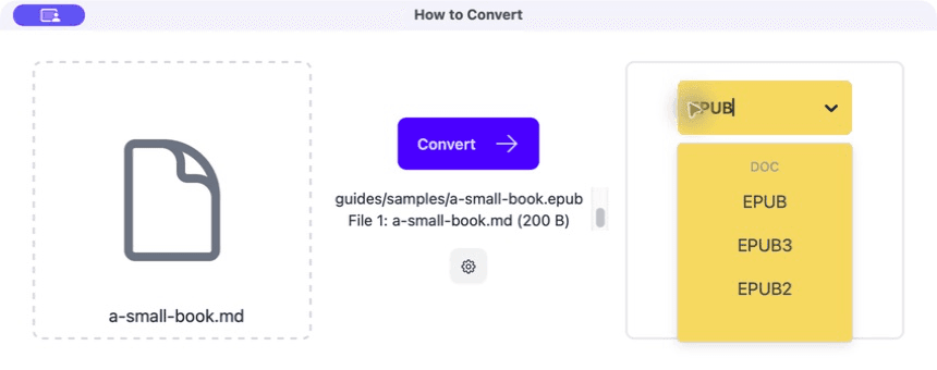 Choosing EPUB for a Markdown file